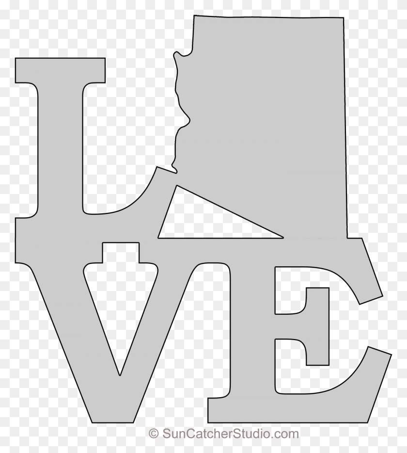 1430x1603 Arizona Love Map Outline Scroll Saw Pattern Shape State Outline Arizona State, Symbol, Text, Logo HD PNG Download