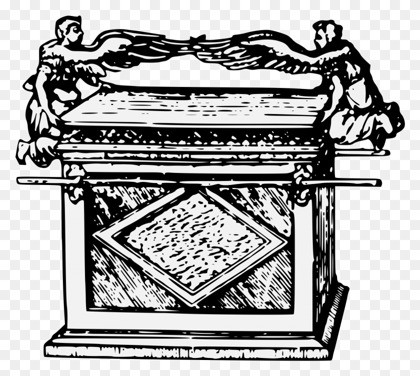 1164x1034 Ark Of The Covenant Line Art, Furniture, Statue HD PNG Download