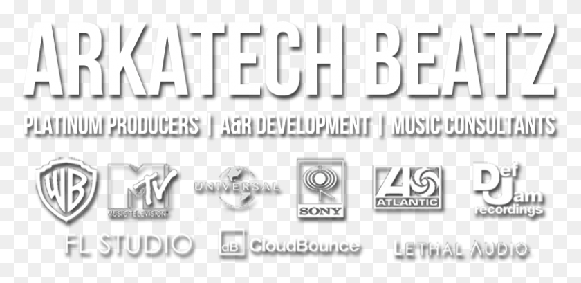 798x358 Arkatech Beatz Monochrome, Text, Word, Label HD PNG Download