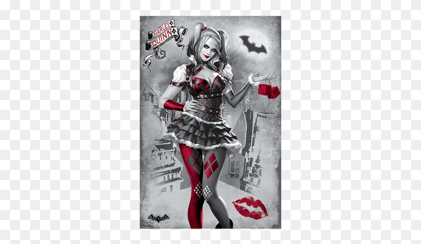 285x428 Arkham Knight Harley Quinn Poster Kmart, Costume, Person, Human HD PNG Download