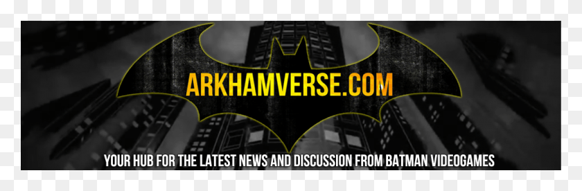 1080x300 Descargar Png Arkhamverse Com Menú Batman Arkham Series Pc Juego, Texto, Símbolo Hd Png