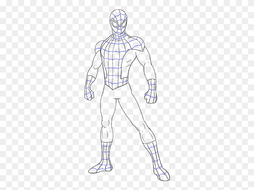 284x569 Arm Muscles Drawing Drawing Spiderman Full Body, Light, Laser HD PNG Download