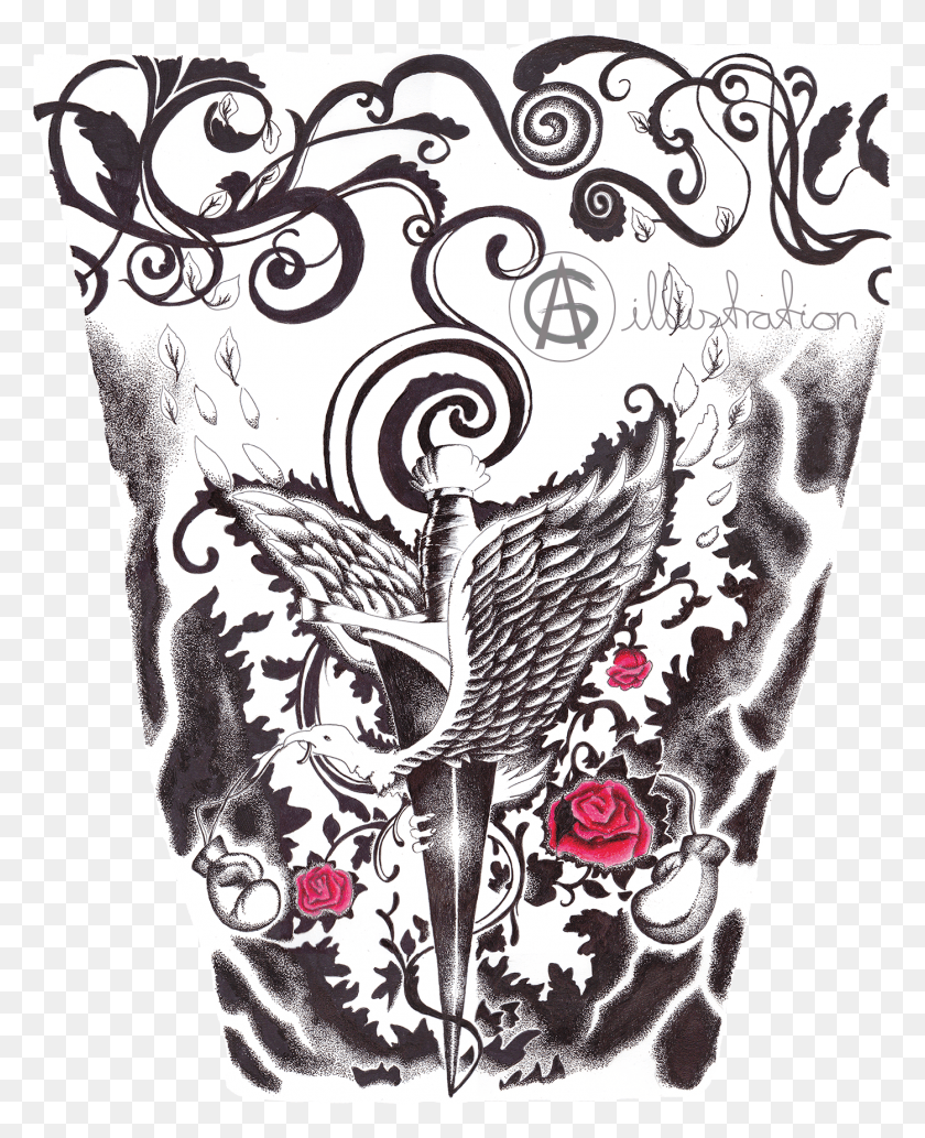 1396x1743 Arm Tattoo Commission Hnh Xm Cnh Tay, Pillow, Cushion, Floral Design HD PNG Download