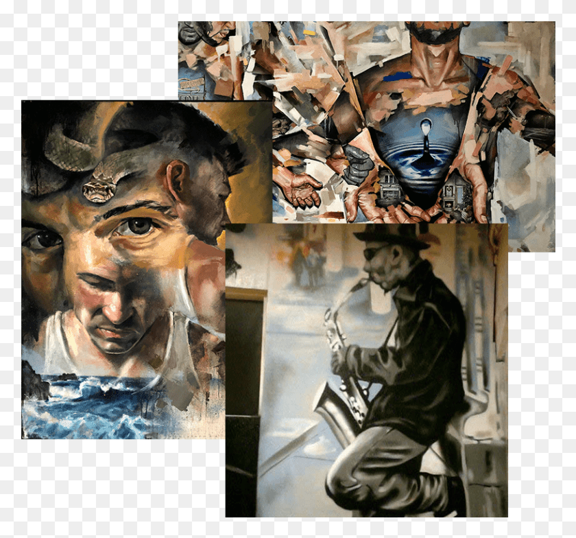 815x757 Tatuaje De Brazo, Ilustración, Persona, Humano, Collage Hd Png