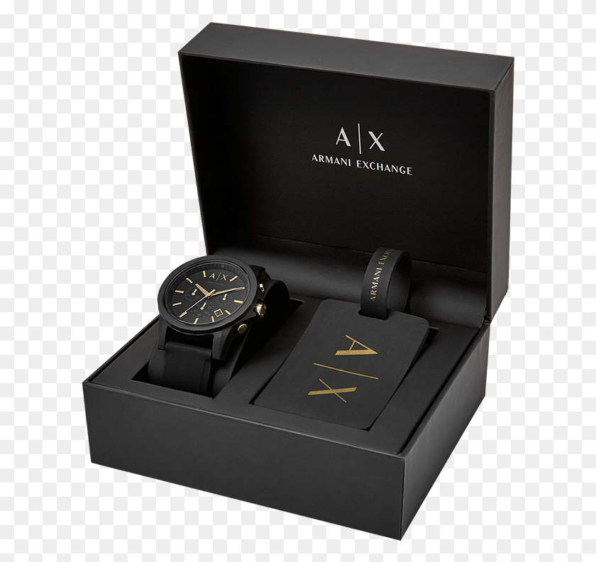 610x732 Armani Exchange Armani Genuine Casual Fashion Waterproof Armani Exchange Watch Black Silicone Strap, Wristwatch, Box, Digital Watch HD PNG Download