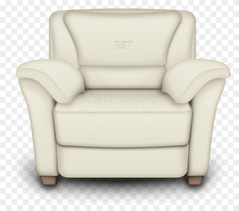 850x743 Armchair Clipart Photo White Leather Armchair, Furniture, Chair HD PNG Download