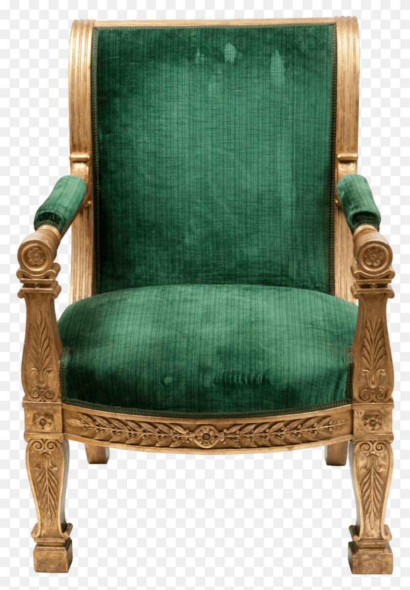 833x1226 Кресло Green Vintage King Of Chair, Мебель Hd Png Скачать