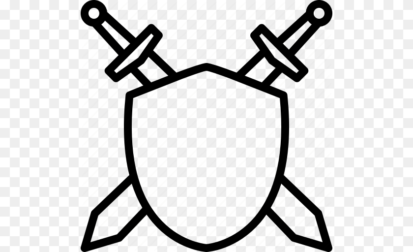 512x512 Armor Crest Crossed Sheath Shield Sword Weapon Icon Sticker PNG