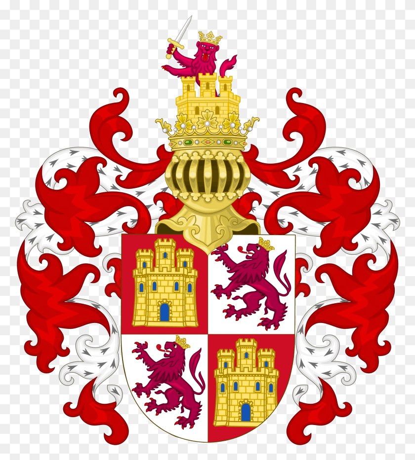 1919x2148 Arms Of The Crown Castile With The Royal Crest Kingdom Of Galicia Coat Of Arms, Symbol, Emblem HD PNG Download