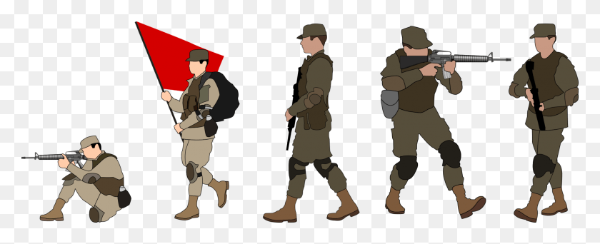 2074x750 Army Man Infantry Clipart, Person, Human, Military Uniform HD PNG Download