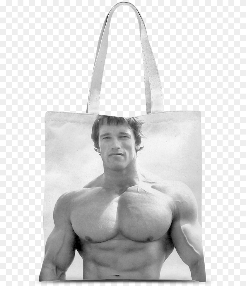 627x978 Arnold Schwarzenegger Classic Sublimation Tote Bag Arnold Schwarzenegger Peak Bodybuilding, Accessories, Handbag, Person, Man Clipart PNG