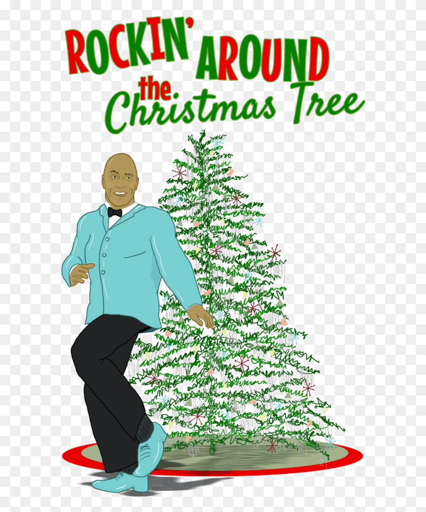 602x950 Around The Christmas Tree Illustration, Tree, Plant, Person HD PNG Download