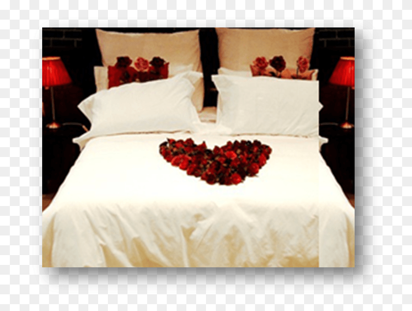 720x574 Arrange Rose Petals On Bed To Spell Out I Love You Bed With Love Petals, Pillow, Cushion, Furniture HD PNG Download
