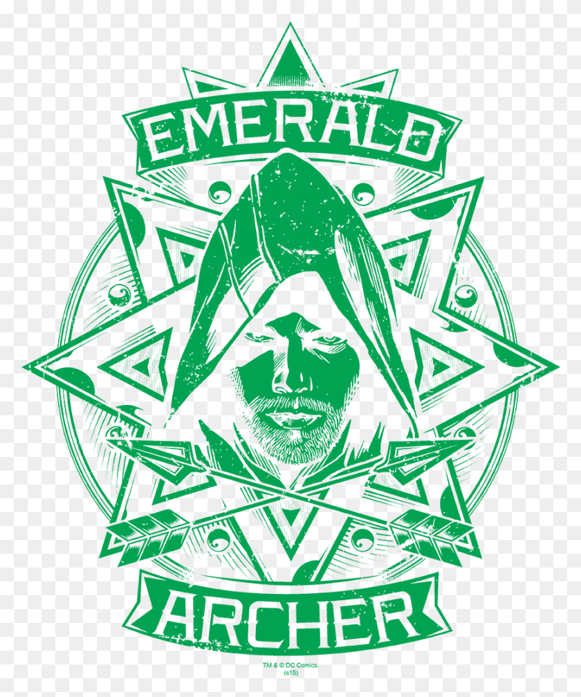 865x1051 Arrow Archer Illustration Men39s Regular Fit T Shirt Illustration, Symbol, Emblem, Logo HD PNG Download