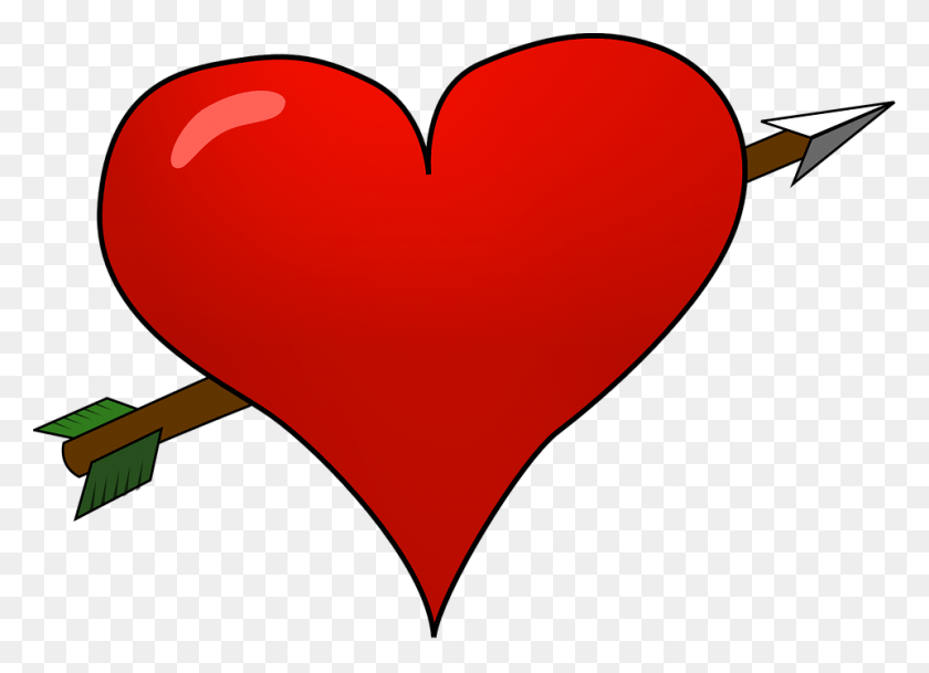960x676 Arrow Clipart Valentines Clipart Valentine Heart, Balloon, Ball HD PNG Download