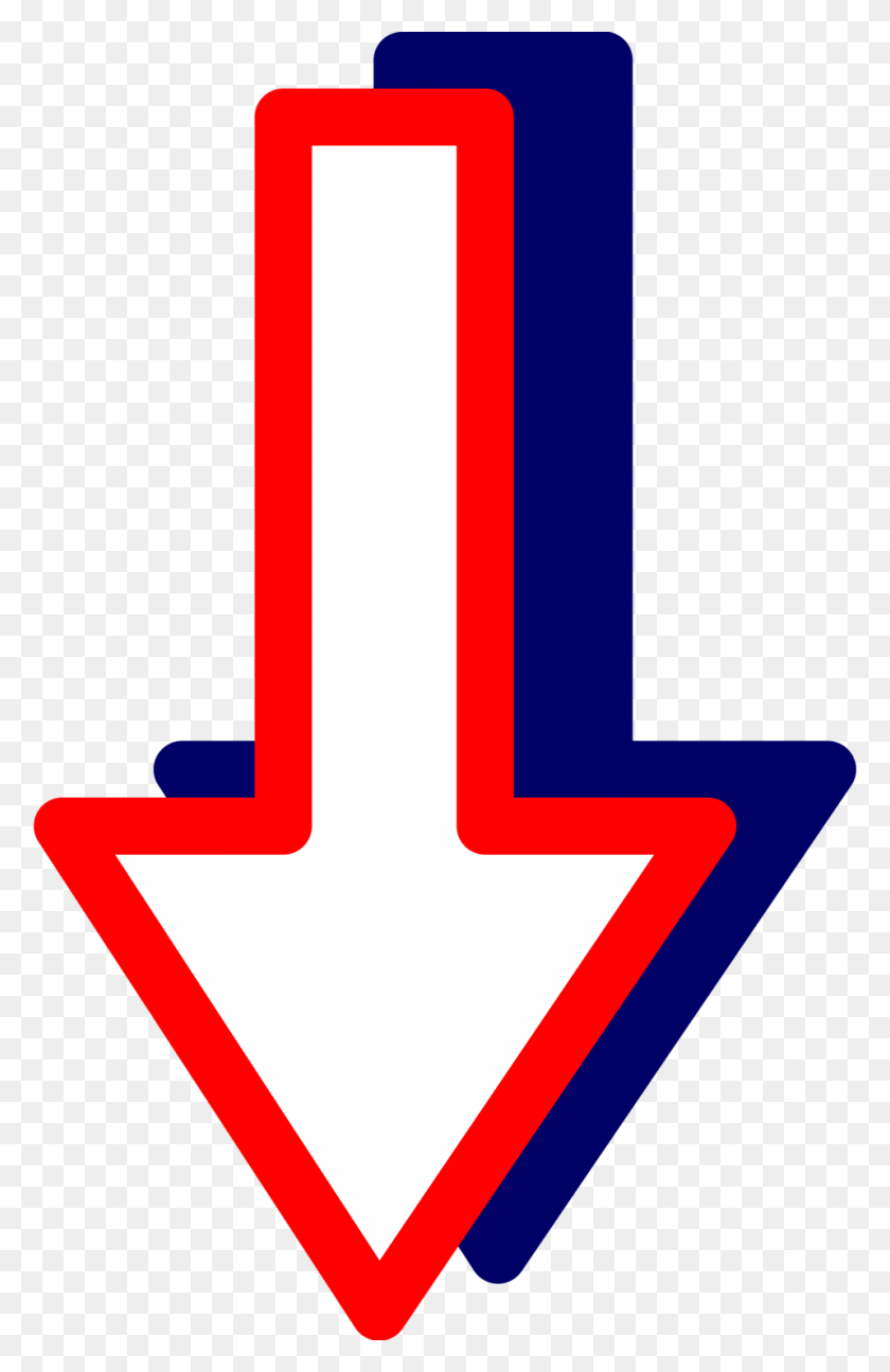 958x1517 Arrow Down1 Red And Blue Arrow, Symbol, Logo, Trademark HD PNG Download