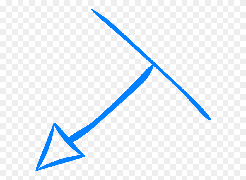 600x554 Arrow Pointing Down Left, Triangle HD PNG Download