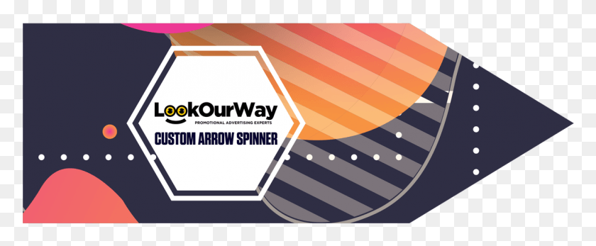 1137x419 Arrow Spinner Sign Custom Printed Lookourway Label, Text, Paper, Poster HD PNG Download