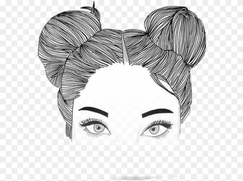 Art Aesthetic Black And White, Drawing, Adult, Female, Person Sticker PNG