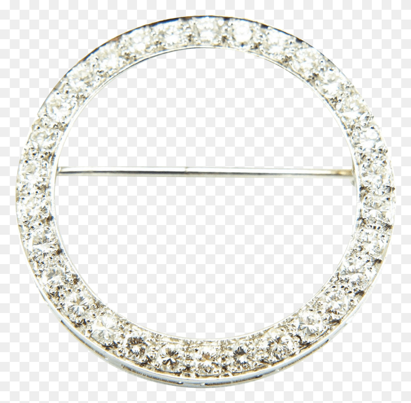 1247x1222 Art Deco 14k White Gold Diamond Circle Eternity Brooch Bangle, Gemstone, Jewelry, Accessories HD PNG Download