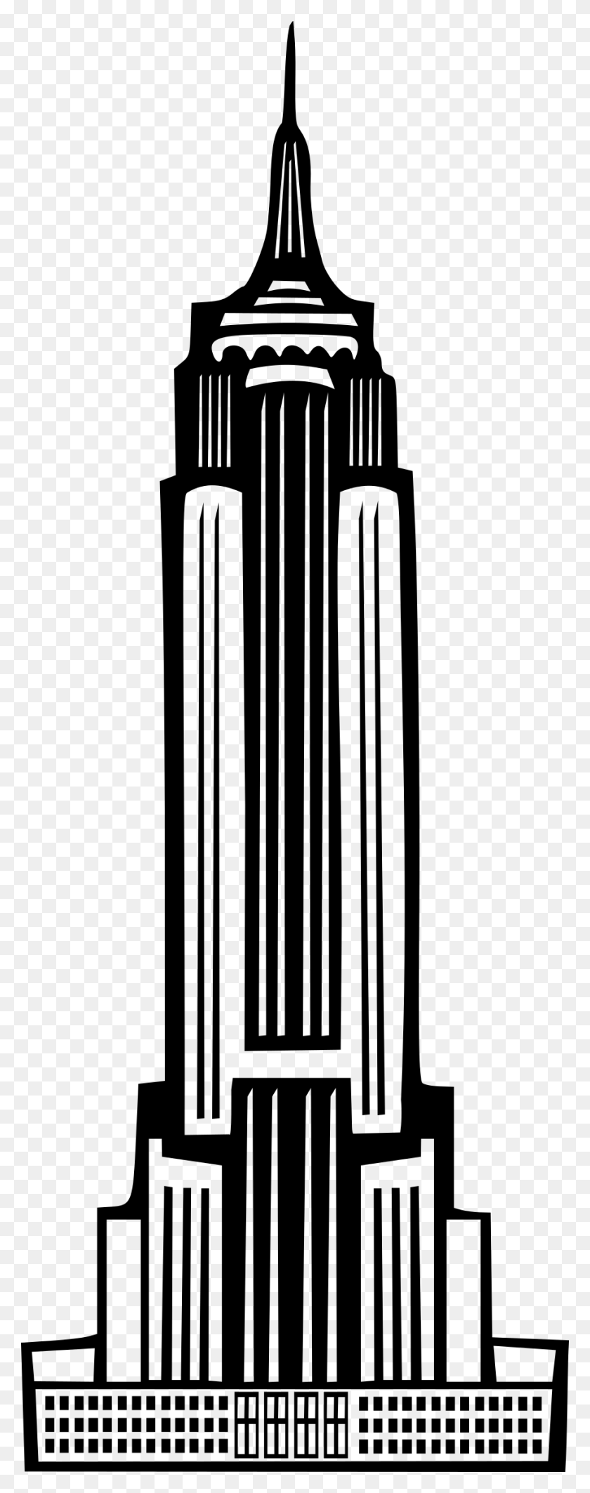 906x2400 Art Deco Empire State Building Empire State Building Drawing Easy, Gray, World Of Warcraft HD PNG Download