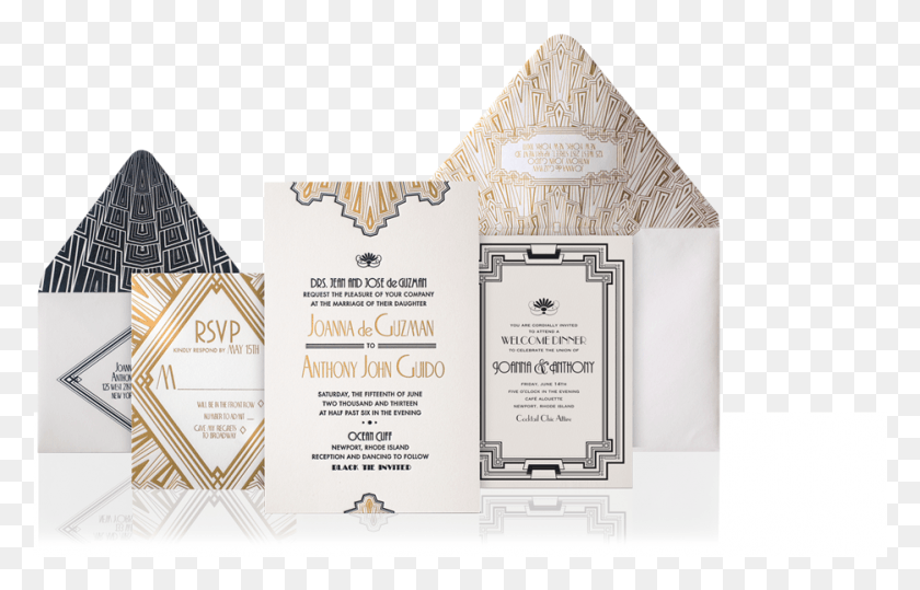 935x575 Art Deco Luxury Wedding Invitation Suite Art Deco Design Layout, Poster, Advertisement, Flyer HD PNG Download