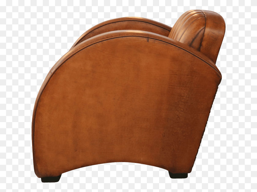 636x569 Art Deco Round Arm Chair In Distressed Leather Chair, Furniture, Armchair, Cushion HD PNG Download
