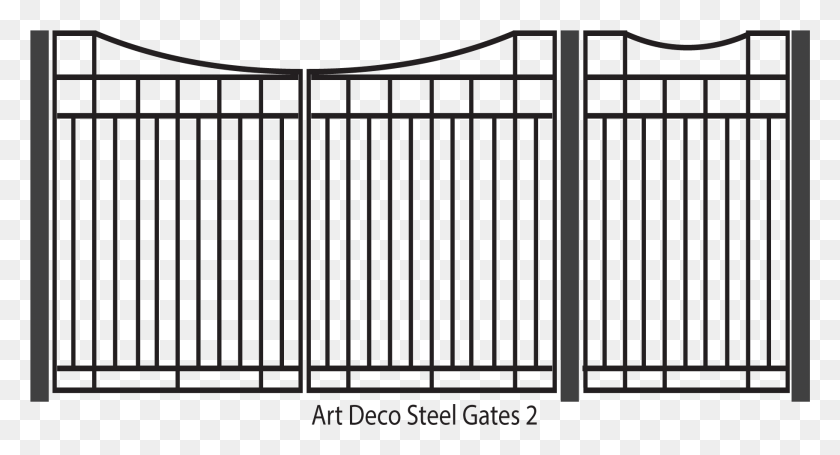 1821x924 Art Deco Steel Pedestrian And Driveway Gates Design Art Deco Gate Designs, Fence, Railing HD PNG Download