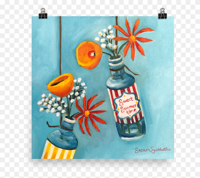 Art Print Sweet Summer Time Bottles Amp Blooms Series Illustration, Animal, Tin HD PNG Download