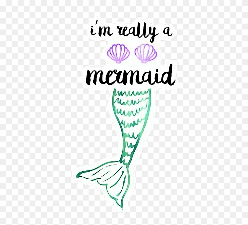 412x703 Art Tumblr Mermaid Sticker Edit Madewithpicsart Illustration, Word, Female, Face HD PNG Download