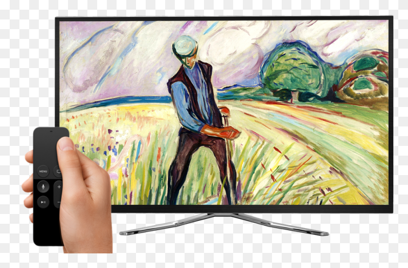 943x594 Artcast Is Striking Art For Your Tv Tv Screen Saver Painting, Monitor, Electronics, Display HD PNG Download