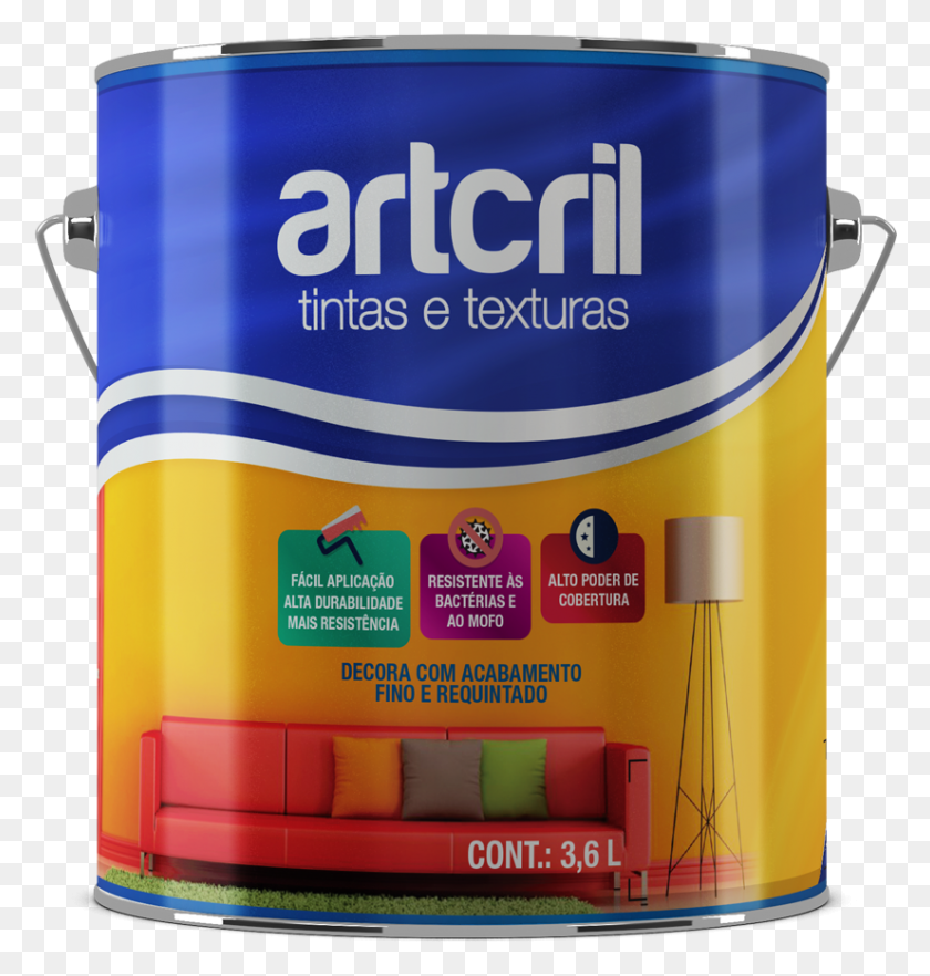 826x871 Artcril Tintas E Texturas A Artcril Fabricante De, Paint Container, Tin, Can HD PNG Download