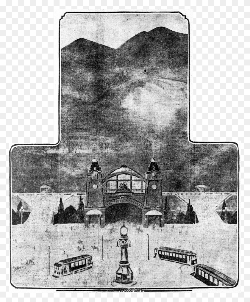 2453x3006 Arthur Scholz Twin Peaks Túnel De Representación De Julio De 1910 Monocromo Hd Png