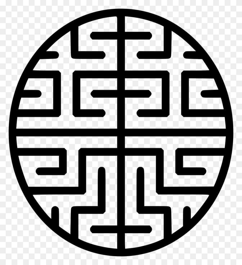 888x980 Artificial Intelligence Comments Artificial Intelligence Icon White, Maze, Labyrinth, Stencil HD PNG Download