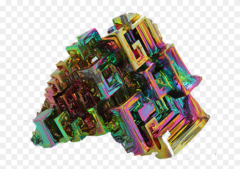 672x532 Artificially Grown Bismuth Crystal Illustrating The Metal Bismuth, Graphics, Mineral HD PNG Download