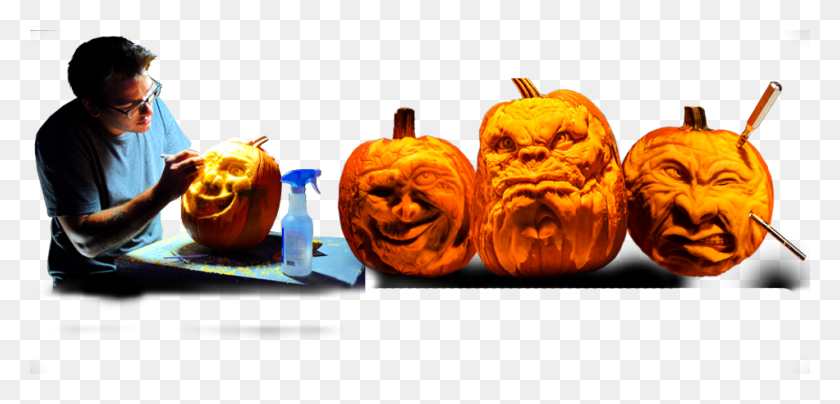 950x420 Artist Carving Pumpkin Does Halloween Mean, Vegetable, Plant, Food HD PNG Download