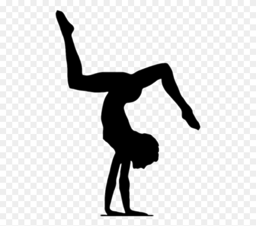 480x682 Artistic Gymnastics Floor Silhouette Transprent Gymnast Silhouette, Stencil, Antelope, Wildlife HD PNG Download