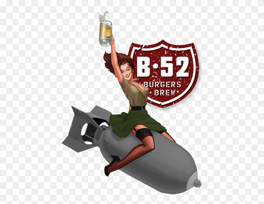 452x589 Пинап B 52 Девушка-Бомбардировщик В Стиле Второй Мировой Войны, Человек, Человек, Рука, Hd Png Скачать