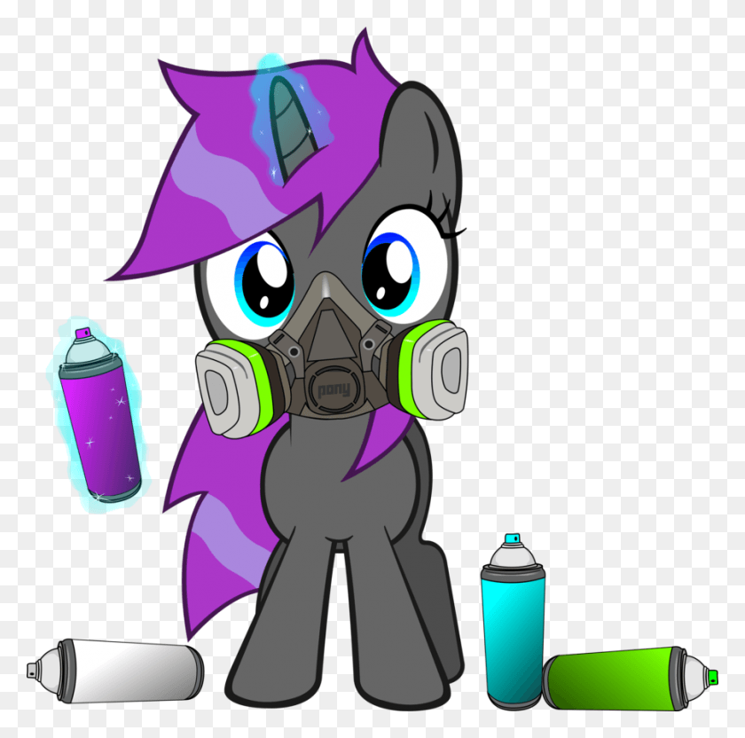 898x889 Artpwny Magic Mask Oc Oc Only Pony Respirator Spray Paint Mlp, Tin, Can, Spray Can HD PNG Download