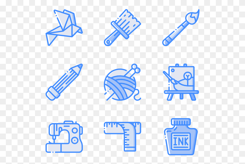 529x505 Arts And Crafts Blue Icon Sewing, Text, Number, Symbol HD PNG Download
