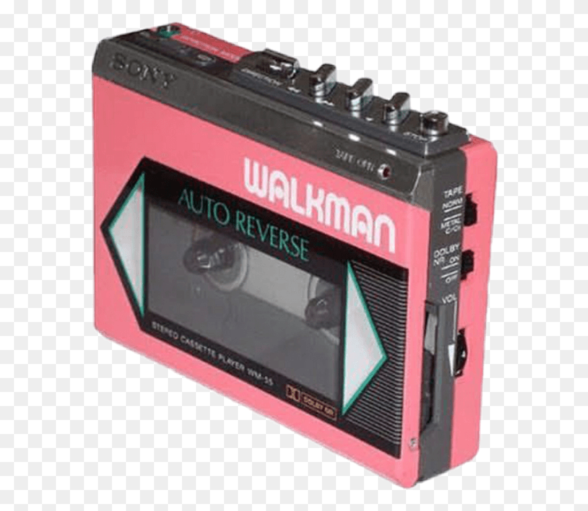 586x670 Artsy Grungeaesthetic Retro Vintage Walkman Sony Kaset Walkman, Electronics, Scoreboard, Tape Player HD PNG Download