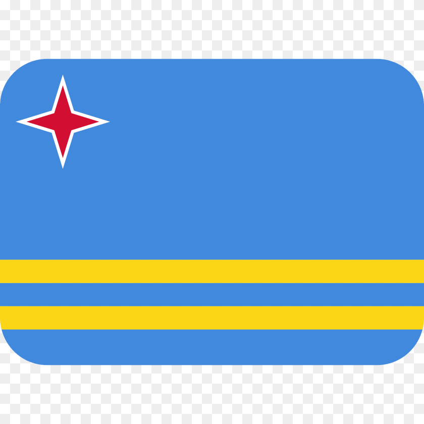 Aruba Flag Emoji Clipart, Symbol, Star Symbol Sticker PNG