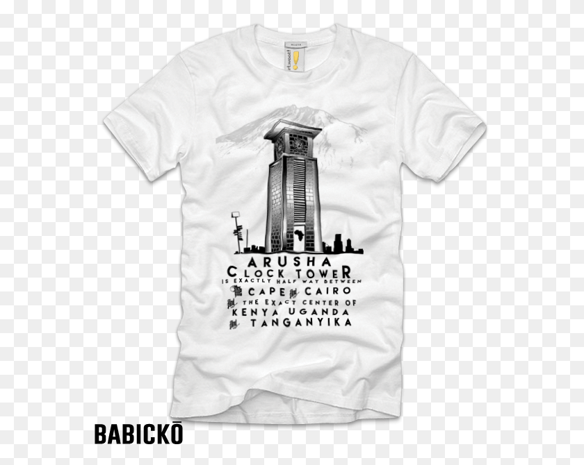 569x610 Arusha Clock Tower Exactly Half Way Betweenthe Cape T Shirt, Clothing, Apparel, T-shirt HD PNG Download