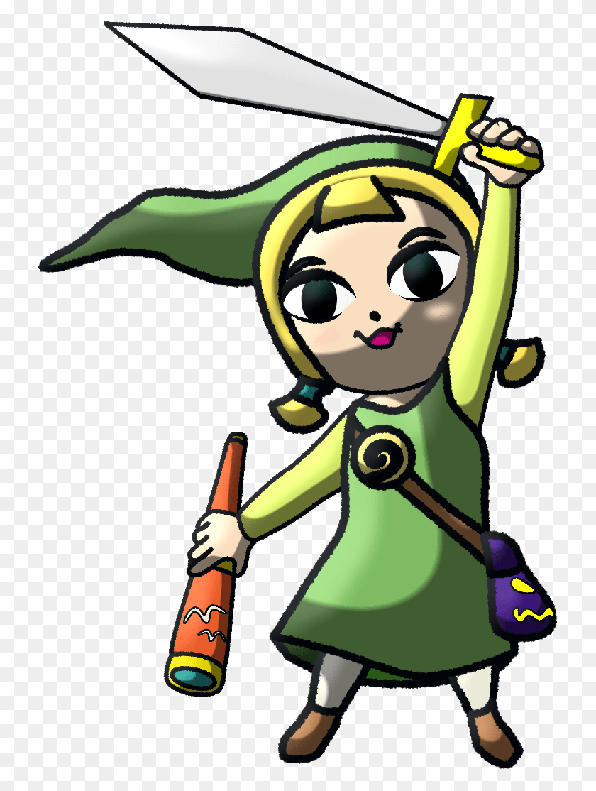 733x1054 Descargar Png / Aryll As Link Toon Link Y Aryll, Toy, Elf, Face Hd Png