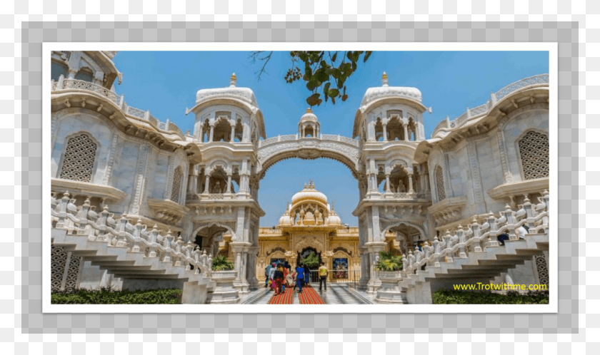1024x576 As We Moved Forward We Saw The 39toli39 Of Singers Sitting Iskcon Vrindavan, Person, Architecture, Building HD PNG Download