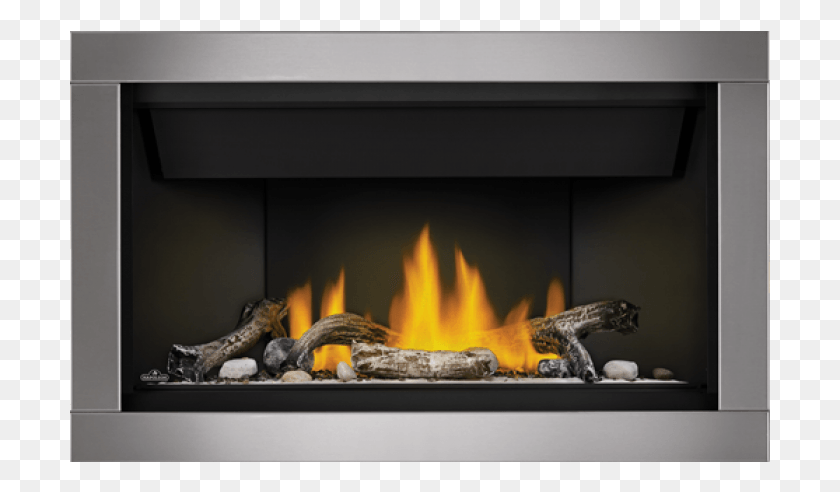 701x432 Ascent Linear 36 Shown With Stainless Steel Surround Hearth, Fireplace, Indoors, Dinosaur HD PNG Download