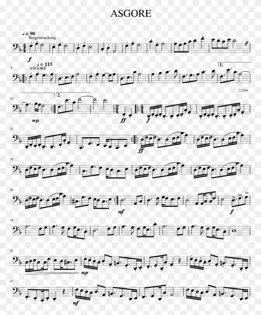 783x958 Asgore Drum Sheet Music Bergentruckung, Gray, World Of Warcraft HD PNG Download