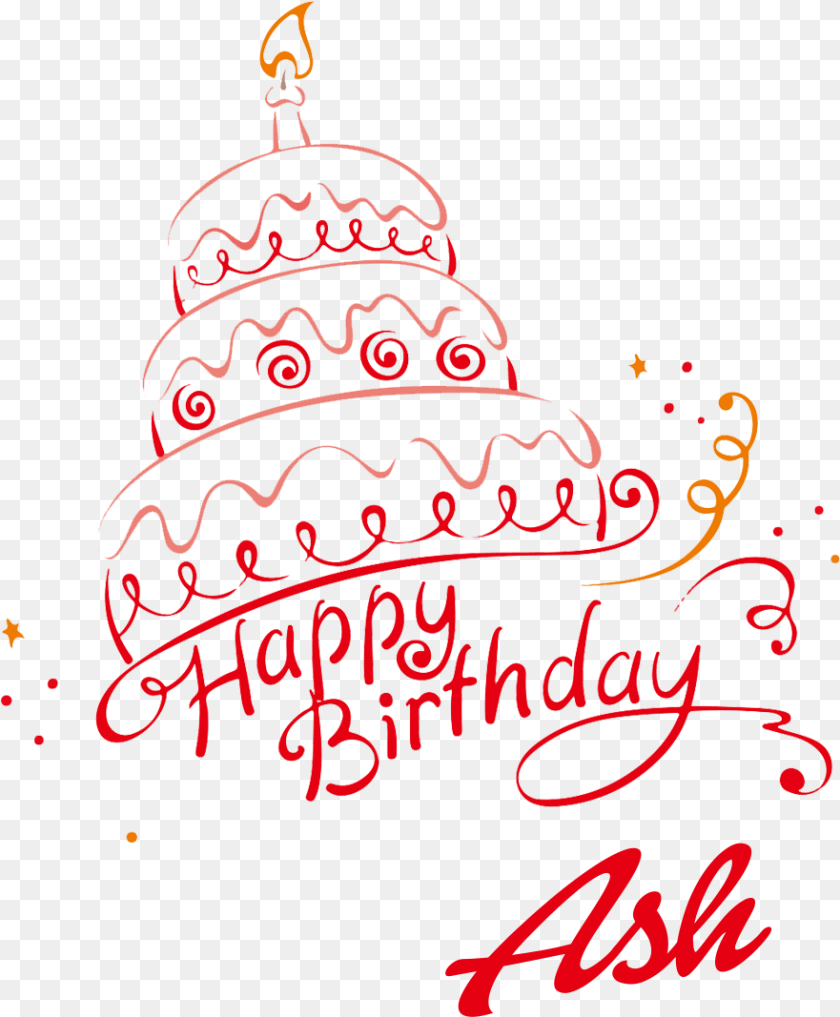 881x1067 Ash Happy Birthday Vector Cake Name Happy Birthday Ash, Text PNG