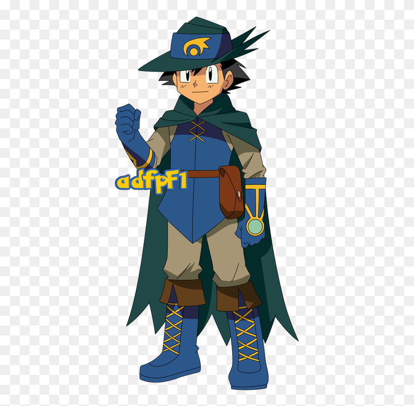 379x763 Ash Sir Aaron 01 By Adfpf1 Ash Pokemon Pokemon Lucario And The Mystery, Person, Human, Clothing HD PNG Download