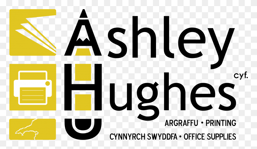 3364x1849 Ashley Hughes Cyf Logo Graphic Design, Text, Label, Number HD PNG Download